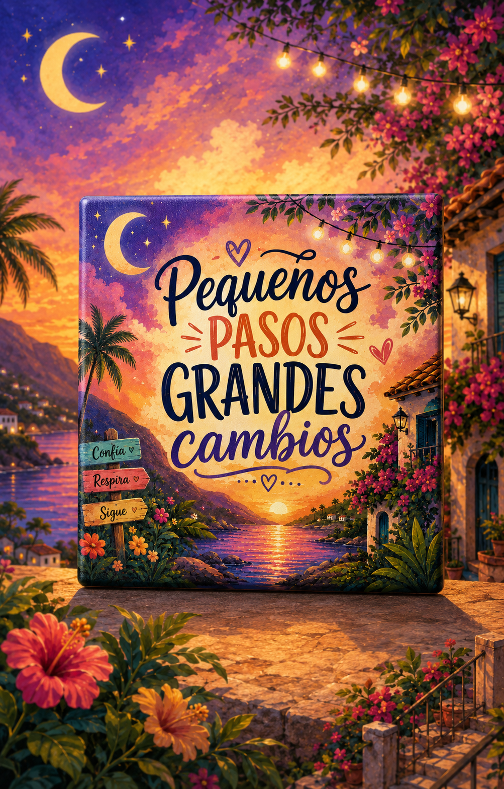 Pequeños pasos, grandes cambios al atardecer