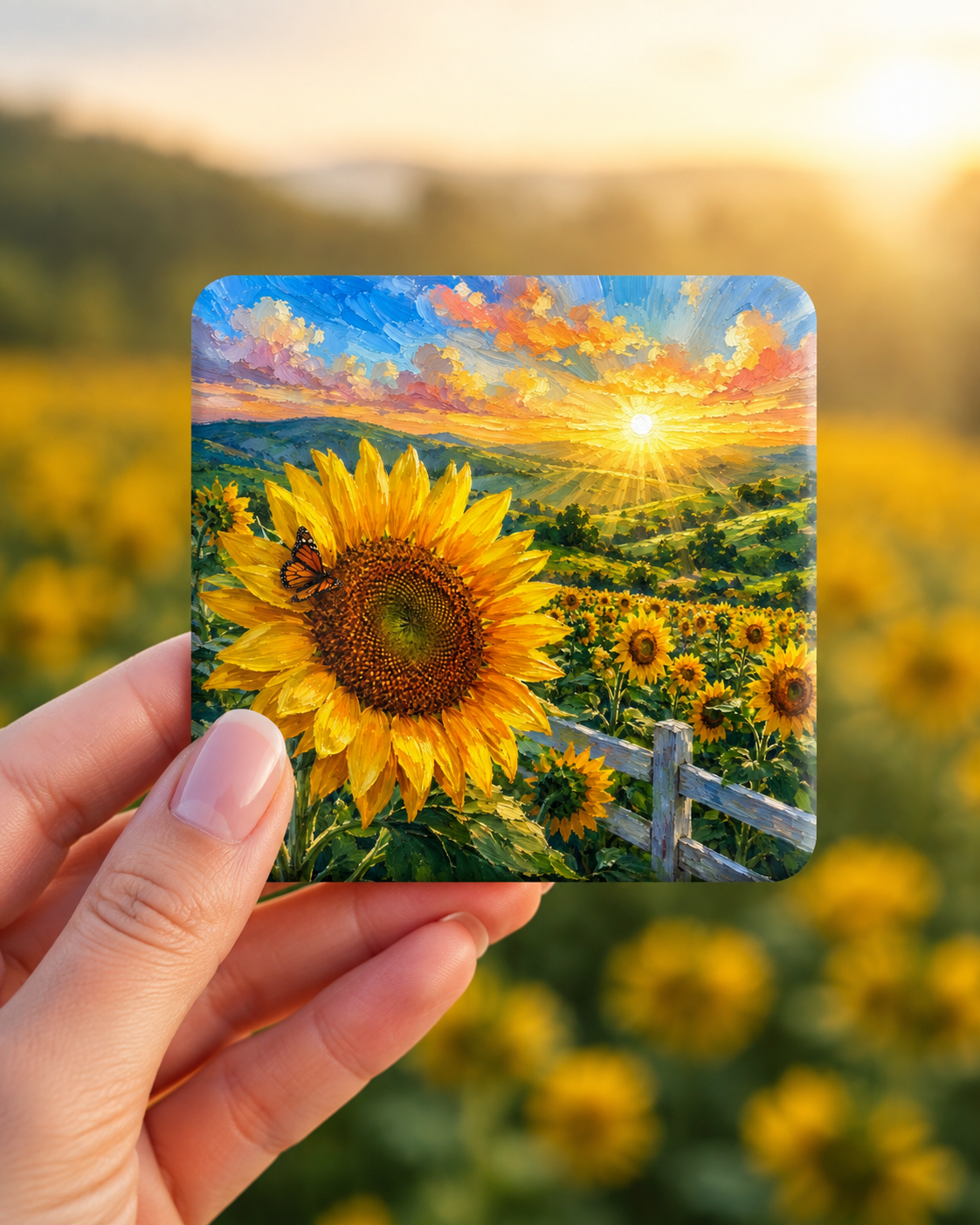 Amanecer entre Girasoles