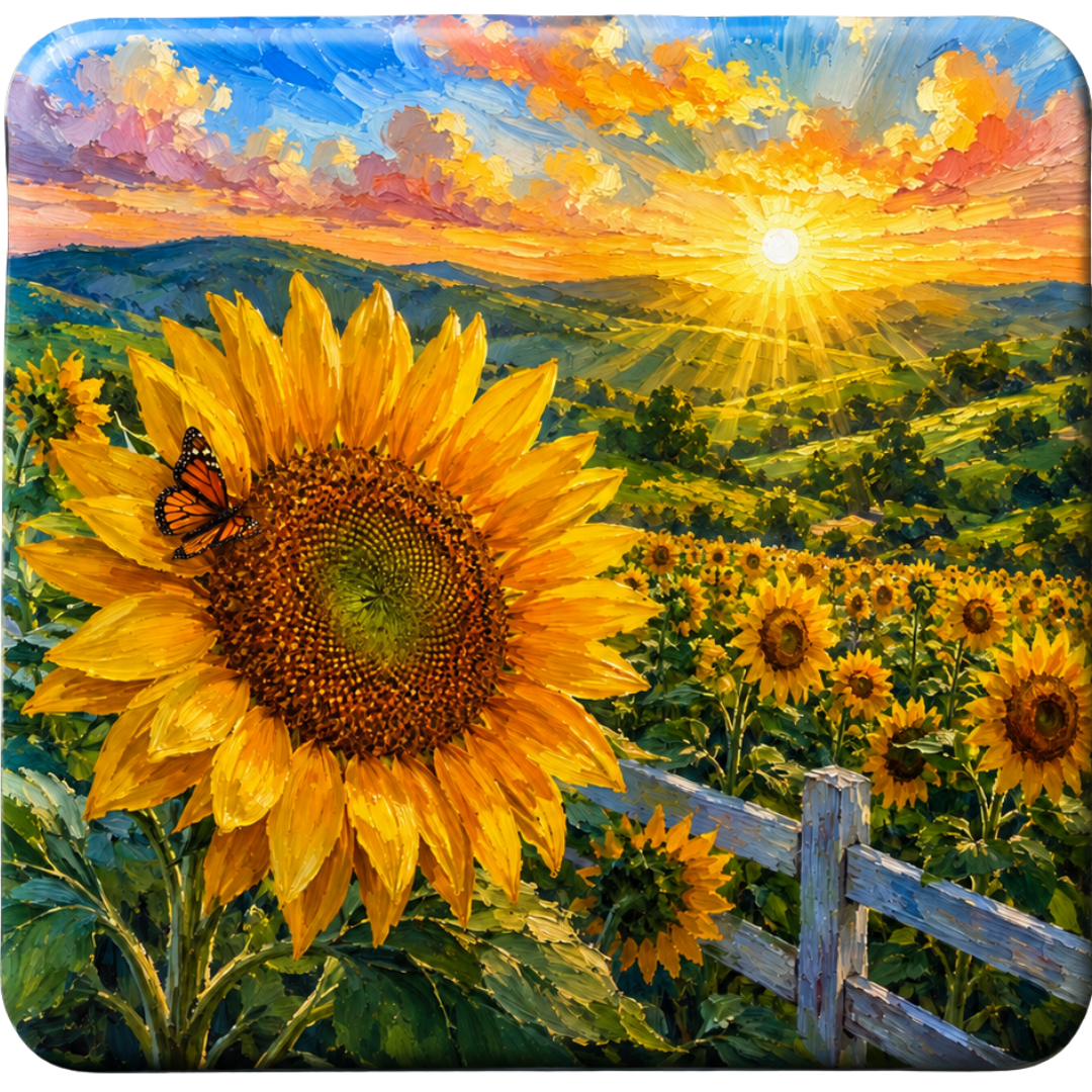 Amanecer entre Girasoles