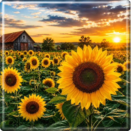 Campo de Girasoles al Atardecer