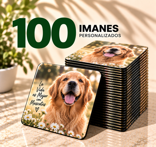 (100) Imanes Personalizados 2x2