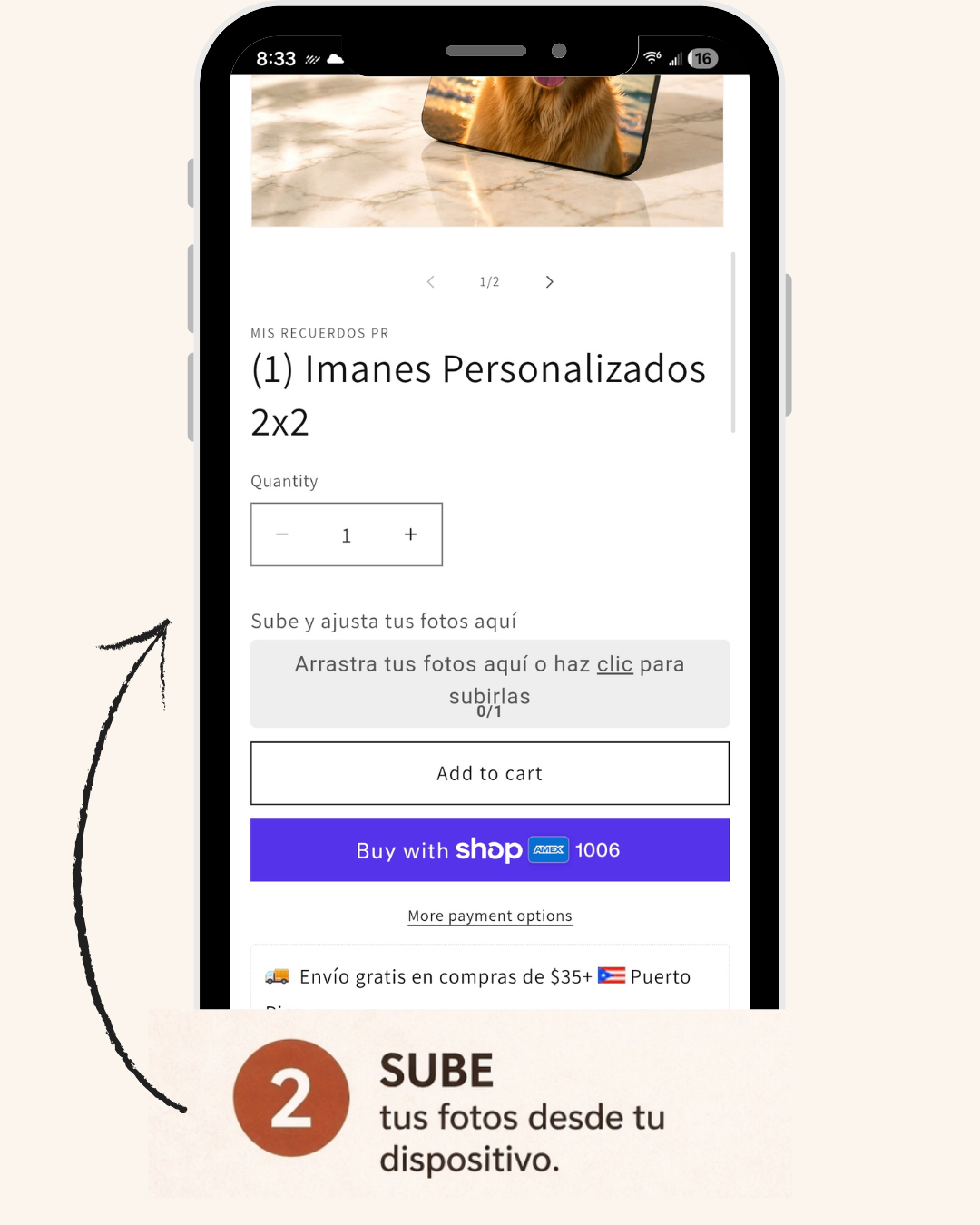(10) Imanes Personalizados 2x2