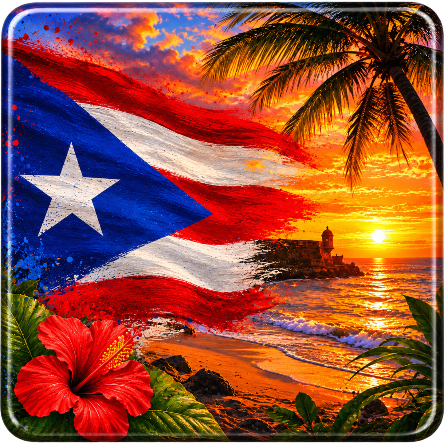 Playa de Atardecer Puertorriqueño