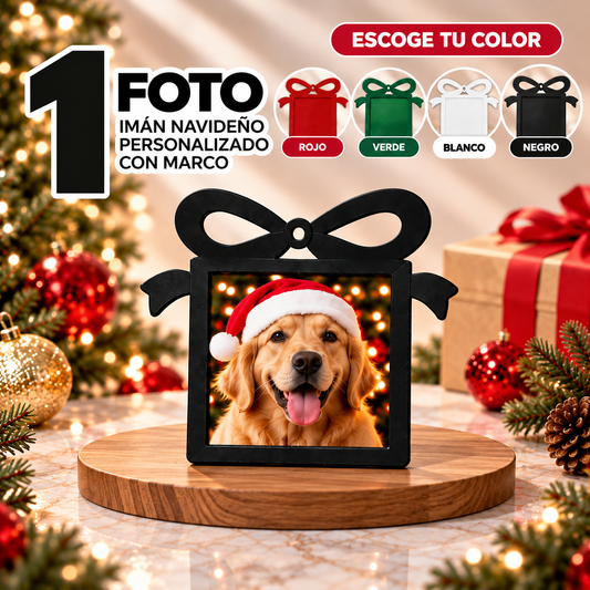 (1) Imanes Navideños Personalizados con Marco